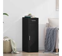 vidaXL Sideboard Nero Rovere 30x42,5x93 cm Legno Ingenerizzato