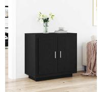 vidaXL Sideboard Nero Rovere 80x40x75 cm Legno Ingegnerizzato