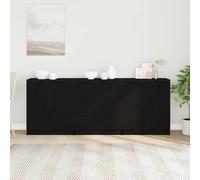 vidaXL Sideboard Rovere Nero 180 x 30 x 70 cm Legno multistrato