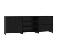 vidaXL Sideboard Rustico in Rovere Nero - 70 x 41 x 75 cm. Grande spazio di archiviazione con cassetti e porte a cerniera. Scaffalatura integrata per uso interno. Assemblaggio necessario. Perfetto pe