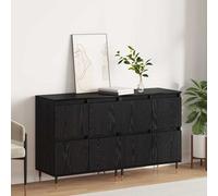 vidaXL Sideboards 2 pcs Rovere nero 120 x 35 x 70 cm Legno multistrato