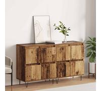vidaXL Sideboards 2 pz Legno vecchio