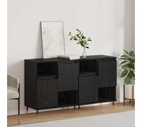 vidaXL Sideboards 2 pz Rovere nero