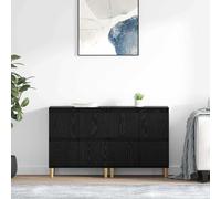 vidaXL Sideboards 2 pz Rovere Nero 60 x 35 x 70 cm