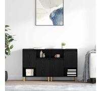 vidaXL Sideboards 2 pz Rovere Nero 60 x 35 x 70 cm