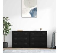 vidaXL Sideboards 2 pz Rovere Nero 70 x 35,5 x 67,5 cm