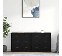 vidaXL Sideboards 2 pz Rovere Nero 70 x 35,5 x 67,5 cm