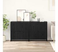 vidaXL Sideboards 2 pz Rovere nero 70 x 41 x 75 cm
