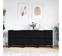 vidaXL Sideboards 3 pcs Rovere nero 180 x 35 x 70 cm Legno multistrato