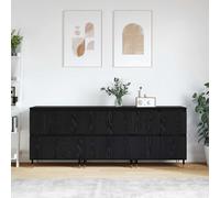 vidaXL Sideboards 3 pcs Rovere nero 180 x 35 x 70 cm Legno multistrato