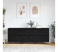 vidaXL Sideboards 3 pz Rovere Nero
