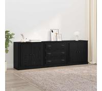 vidaXL Sideboards 3 pz Rovere Nero 210 x 35,5 x 67,5 cm