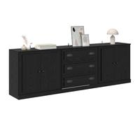 vidaXL Sideboards 3 pz Rovere Nero 210 x 35,5 x 67,5 cm