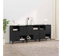 vidaXL Sideboards 3 pz Rovere Nero 60 x 35 x 70 cm