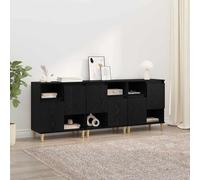vidaXL Sideboards 3 pz Rovere Nero 60 x 35 x 70 cm