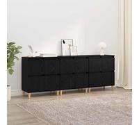 vidaXL Sideboards 3 pz Rovere Nero 60 x 35 x 70 cm