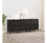 vidaXL Sideboards 3 pz Rovere Nero 60 x 35 x 70 cm