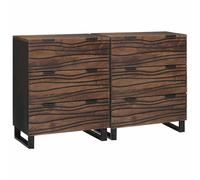 vidaXL Sideboards con cassetto 2 pcs Marrone 60 x 33.5 x 75 cm