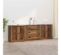 vidaXL Sideboards con cassetto 3 pcs Legno vecchio 70 x 35,5 x 67,5 cm