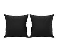 vidaXL Cuscini Decorativi 2pz Nero 40x40 cm in Similpelle