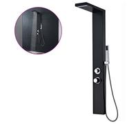 vidaXL Sistema Pannello Doccia in Alluminio Nero Opaco