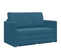 vidaXL Divano da Pavimento Letto 2-in-1 Blu 124x204x61 cm Velluto