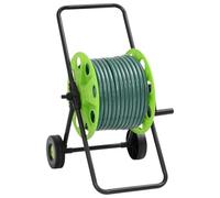 vidaXL Carrello Avvolgitubo Verde con Set Raccordi Tubo 0,75" 30 m PVC, carrello avvolgitubo da giardino, carrello avvolgitubo con ruote, carrello avvolgitubo per irrigazione