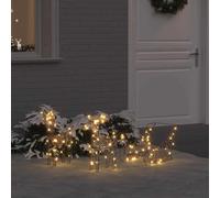 vidaXL Slitta trainata da renna Bianco caldo 53 x 28 x 33 cm Rattan