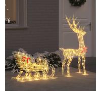 vidaXL Slitta trainata da renna Bianco caldo 70 x 26 x 129 cm PET