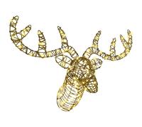 vidaXL Slitta trainata da renna con 140 LED Bianco caldo Rattan