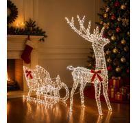 vidaXL Slitta trainata da renna LOVIISA 450 LED Bianco freddo