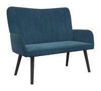 vidaXL Sofa a Due Posti Blu 115 x 61 x 87 cm Velluto, Divano a due posti in velluto, resistente e ergonomico, comodo per spazi piccoli, perfetto per il salotto