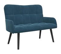 vidaXL Divano a due posti blu 115 x 61 x 87 cm, in velluto, elegante divano per soggiorno, Loveseat in velluto, divano a 2 posti, ideale per piccoli spazi