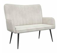 vidaXL Sofa a Due Posti Crema 115 x 61 x 87 cm Velluto, Divano a due posti in velluto, resistente e ergonomico, comodo per spazi piccoli, perfetto per il salotto