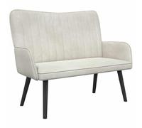 vidaXL Sofa a Due Posti Crema 115 x 61 x 87 cm Velluto, Divano a due posti in velluto, resistente e ergonomico, comodo per spazi piccoli, perfetto per il salotto
