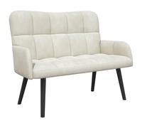 vidaXL Divano a due posti color crema, 115 x 61 x 87 cm, in velluto, elegante divano per soggiorno, Loveseat in velluto, divano a 2 posti, ideale per piccoli spazi