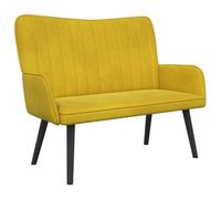 vidaXL Sofa a Due Posti Giallo 115 x 61 x 87 cm Velluto, Divano a due posti in velluto, resistente e ergonomico, comodo per spazi piccoli, perfetto per il salotto