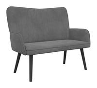 vidaXL Sofa a Due Posti Grigio scuro 115 x 61 x 87 cm Velluto, Divano a due posti in velluto, resistente e ergonomico, comodo per spazi piccoli, perfetto per il salotto