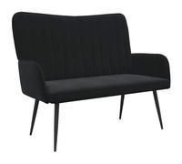 vidaXL Sofa a Due Posti Nero 115 x 61 x 87 cm Velluto, Divano a due posti in velluto, resistente e ergonomico, comodo per spazi piccoli, perfetto per il salotto