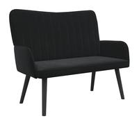 vidaXL Sofa a Due Posti Nero 115 x 61 x 87 cm Velluto, Divano a due posti in velluto, resistente e ergonomico, comodo per spazi piccoli, perfetto per il salotto