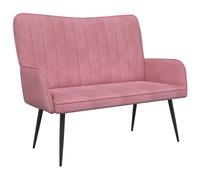 vidaXL Sofa a Due Posti Rosa 115 x 61 x 87 cm Velluto, Divano a due posti in velluto, resistente e ergonomico, comodo per spazi piccoli, perfetto per il salotto