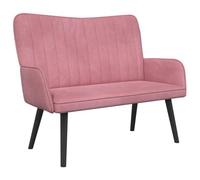 vidaXL Sofa a Due Posti Rosa 115 x 61 x 87 cm Velluto, Divano a due posti in velluto, resistente e ergonomico, comodo per spazi piccoli, perfetto per il salotto