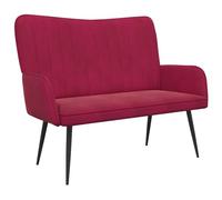 vidaXL Divano a due posti, rosso vino rosso, 115 x 61 x 87 cm, in velluto, moderno divano in velluto, loveseat comodo, elegante e compatto, design minimalista durevole
