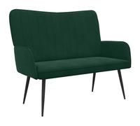 vidaXL Sofa a Due Posti Verde Scuro 115 x 61 x 87 cm Velluto, Divano a due posti in velluto, resistente e ergonomico, comodo per spazi piccoli, perfetto per il salotto
