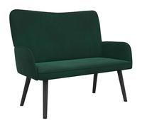 vidaXL Sofa a Due Posti Verde Scuro 115 x 61 x 87 cm Velluto, Divano a due posti in velluto, resistente e ergonomico, comodo per spazi piccoli, perfetto per il salotto