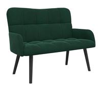 vidaXL Divano a due posti verde scuro 115 x 61 x 87 cm, in velluto, elegante divano per soggiorno, Loveseat in velluto, divano a 2 posti, ideale per piccoli spazi