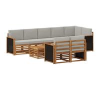 vidaXL Soffasets Divano da Giardino in Legno di Acacia Massello Sezione Modulare Mobili da Esterno Divano Piscina Marrone