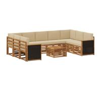 vidaXL Set di divani in legno massello di acacia, mobili da giardino, divano moderno per esterni, set angolare per terrazza e terrazza, comodo e durevole