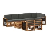 vidaXL Soffasets Divano da Giardino in Legno di Acacia Massello Sezione Modulare Mobili da Esterno Divano Piscina Marrone