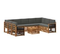 vidaXL Set di divani in legno massello di acacia, mobili da giardino, divano moderno per esterni, set angolare per terrazza e terrazza, comodo e durevole